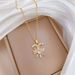 【 】 Crescent Flower Light Luxury Charm Gorgeous Full Diamond Necklace Women's Versatile Clavicle Titanium Steel Chain 【 】 【 】 【 】_ipsvogv.com