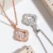 Clover main stone dancing pendant necklace Rose gold beating heart Korean version of simple and smart four leaf clover necklace_ipsvogv.com