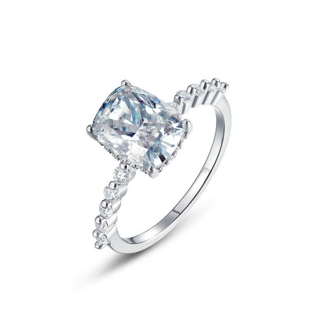 Simple Fat Square Moissanite Ring S925 Silver Inlaid D Color Moissanite Wedding Ring Atmosphere All Match_ipsvogv.com