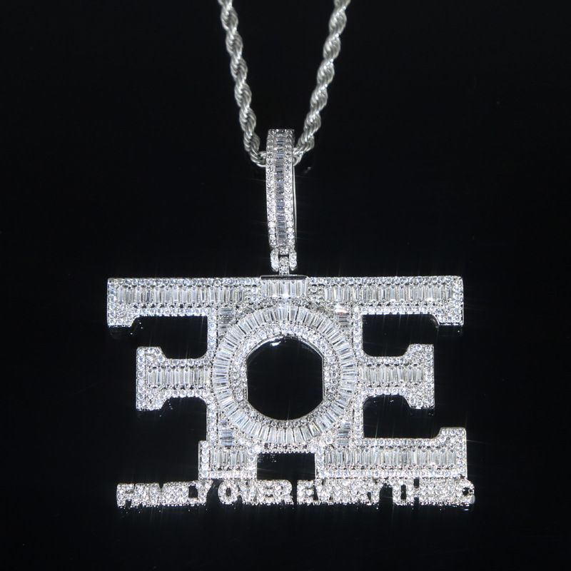 Men's Hip Hop Necklace With Zircon Letter Pendant, 60cm Silver/Gold Plated Chain, Durable Copper Material, Stylish Urban Jewelry Hip Hop Necklace_ipsvogv.com