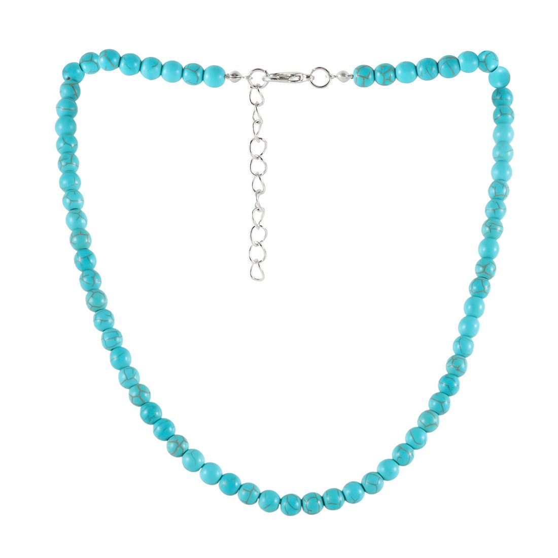Simple turquoise bead with personalized short chain and collarbone chain, stackable necklace NK24430_ipsvogv.com