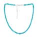 Simple Retro Turquoise Round Bead Necklace Personality Short Chain Clavicle Chain Stackable Necklace NK24430_ipsvogv.com