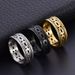 New Personalized Men's Titanium Steel Double Strand Wire Rope Cuban With Hollow Design Neutral Style Jewelry Ring_ipsvogv.com