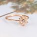 Fresh diamond zircon flower thin ring female real gold plated hand jewelry_ipsvogv.com