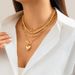 4-Piece Peach Heart CCB Cross Chain Necklace Set European And American Summer Trendy High-end Fashion Internet Celebrity Travel Photography Jewelry_ipsvogv.com