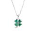 S999 Sterling Silver Four Leaf Clover Necklace Female Emerald Heart Shaped Clavicle Chain_ipsvogv.com