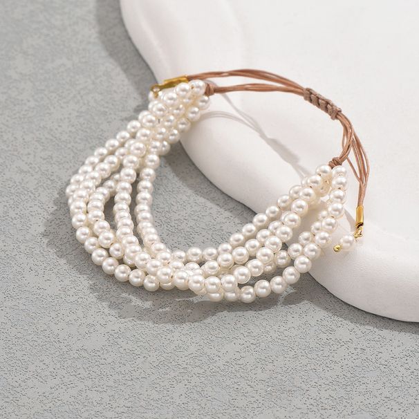 Multi layer women's bracelet, personalized string, pearl, niche, adjustable, high-end, versatile bracelet with multiple_ipsvogv.com
