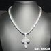 Hip Hop Cross Men's Necklace Round Inlaid Single Row Zircon Tennis Chain Trendy_ipsvogv.com