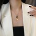 Pulling Necklace Women's Summer New INS Cool Green Pendant Temperament Collar Chain Trend Titanium Steel Jewelry_ipsvogv.com