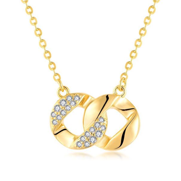Mobius earrings, earrings, necklace and pendant set for women S925 sterling silver plated with gold light luxury jewelry_ipsvogv.com
