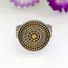 Hot Sale Antique Titanium Steel Ring Hat Shaped Dot Color Separation Retro Statement Ring_ipsvogv.com