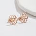 New Korean retro flower earrings ins French stainless steel new rotating geometric round earrings 316 ear pins_ipsvogv.com