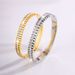 Titanium With Dia Inlaid Pals In The Middle, Non Fading For Girls, High-end And Fashionable Stainless Steel_ipsvogv.com