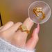 【 Real Gold Plating 】 Open Women's Lucky Grass Fashion Index Finger Ring with Net Red Same Simple and Cool Style_ipsvogv.com