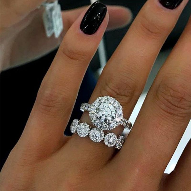 fashion engagement ring electroplated micro inlaid zircon ring super flash women's ring_ipsvogv.com