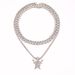 Double Sword Lion Head Zinc Alloy Pendant Fashionable Hip Hop Style Full Diamond Cuban Chain Exaggerated Men's Necklace_ipsvogv.com