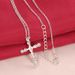 New Bohemian Personality Cross With Pendant Necklace Water Wave Chain 11 Diamond Necklaces_ipsvogv.com