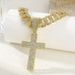 Popular Personality Cross Pendant With Alloy Dia Cuban Chain Religious Belief Hip Hop Necklace_ipsvogv.com