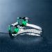 Women's Zircon Double Heart Plating Platinum Copper Ring Headpiece_ipsvogv.com