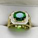 style Emerald Color Domineering Men's Green Shafray Green Tourmaline Does Not Fade Ring_ipsvogv.com