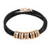 Leather Woven Multi-layer DIY Letter Titanium Steel Engravable Name Men's Bracelet Gift_ipsvogv.com