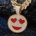 Halloween Full Diamond Smiley Face Pendant Cuban Necklace Hip Hop Personality Trendy Accessories_ipsvogv.com