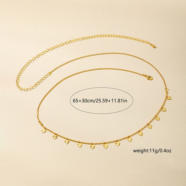 Women's Jewelry Simple And Versatile Fashion Minimalist Tassel Jewelry Metal Chain Love Pendant Women's Waist Chain Navel Ornament_ipsvogv.com
