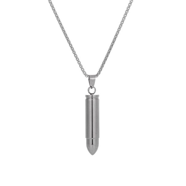 Fashion Trend Pendant Pendant Personality Bullet Head Exaggerated Temperament Niche Design Men's Titanium Steel Necklace Jewelry_ipsvogv.com
