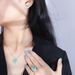 Blue Heart Inlaid Pendant, Simulated Paraiba Necklace, Ring, Earring, Three Piece Set_ipsvogv.com