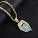 Hip Hop Rap Decoration Full Diamond 3D Dollar Tongue Pendant Trendy Exaggerated Cuban Chain Necklace_ipsvogv.com