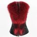 Women's Clothing Adult Vest Fox Fur Collar Pu Vest_ipsvogv.com