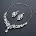 Creative New Exaggerated Crystal Necklace And Earrings Bridal Wedding Jewelry Set_ipsvogv.com