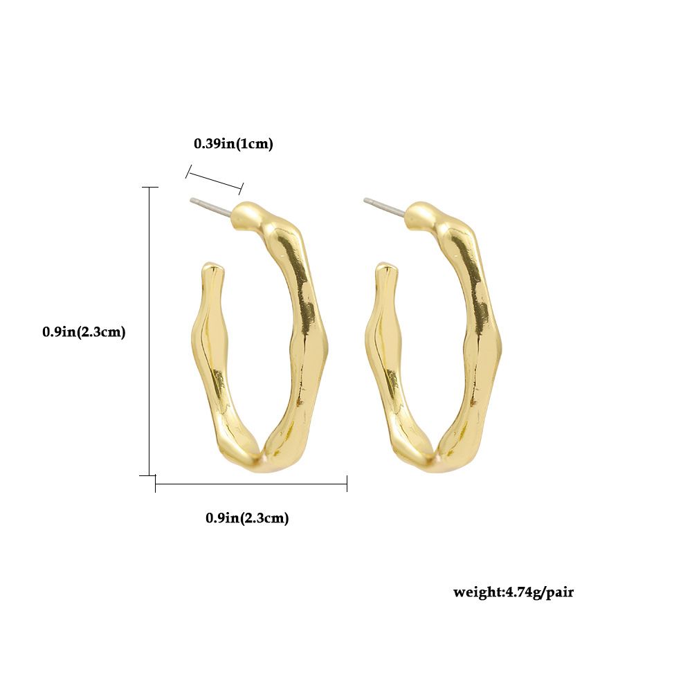Unisex Fashionable And Simple Twisted C Shaped Earrings With Thick Thread Commuting All Match Earrings_ipsvogv.com