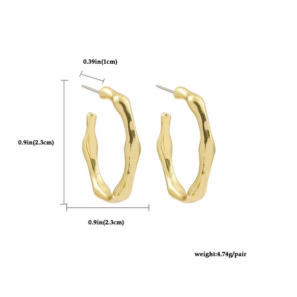 Unisex Fashionable And Simple Twisted C Shaped Earrings With Thick Thread Commuting All Match Earrings_ipsvogv.com