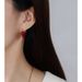 Stud Earrings Sterling Silver Angora Red Love Italian Glazed Earrings Niche All-match Temperament Jewelry High-end Sense_ipsvogv.com