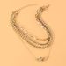Retro Gold Box Chain Necklace Personalized Digital Pendant Diamond Claw Chain Multi Layer Necklace_ipsvogv.com