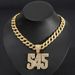 Personalized 545 Digital Pendant Full Of Diamonds, Fashionable And Minimalist Cuban Necklace Jewelry On The Street_ipsvogv.com
