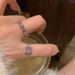 Pink Ring~Zircon Sparkling Inlaid High Super End Feeling Light Luxury Open Mouth Finger With Diamond Arrangement And_ipsvogv.com