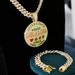 New Geometric Round Letter Creative Exaggerated Alloy Full Diamond Hip-Hop Pendant_ipsvogv.com