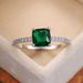 Cao Shi Jewelry Micro Set Zircon Blue Square Diamond For Women's Simple Engagement Ring_ipsvogv.com