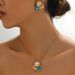 Minimalist women's jewelry set with personalized inlaid earrings, versatile necklace, oiled craftsmanship, collarbone_ipsvogv.com