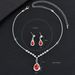 and Earring Set For Party Banquet Jewelry Bride Wedding Red Water Drop Glass Necklace Earrings_ipsvogv.com
