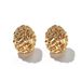 Exaggerated Geometric Pleated Metal Earrings Female Fashion Bean Simple Earrings Ins Personality Earrings_ipsvogv.com