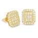 Unisex full diamond men's hip hop earrings rectangular zircon street earrings hot selling accessories_ipsvogv.com