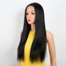 hot selling Synthetic Lace Front For Black Women Long Straight Middle Part Wig High Temperature Hair Red Ombre Cosplay Wigs_ipsvogv.com