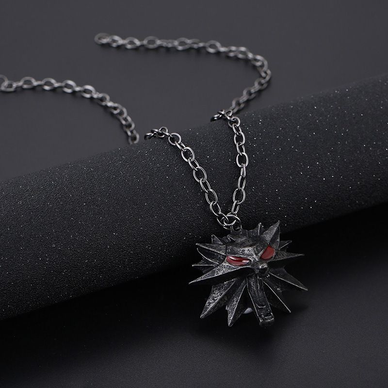 Unisex Wild Hunt Personalized Wolf Head Men's Alloy Pendant Necklace Game Peripheral Accessories_ipsvogv.com