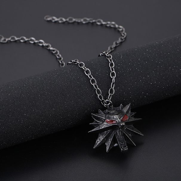 Unisex Wild Hunt Personalized Wolf Head Men's Alloy Pendant Necklace Game Peripheral Accessories_ipsvogv.com