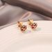 Four Leaf Flower Exquisite Small Earrings Female Green Flower Earrings Small Fragrant Design Temperament Earrings Trend_ipsvogv.com