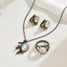 American hip-hop style women's necklace, ring, jewelry set, niche inlaid with moonlight design, earrings versatile_ipsvogv.com