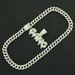 Ins Hip Hop Diamond 3D Letter Pendant Necklace Gang Men's Trendy Cool Cuban Chain Accessories_ipsvogv.com